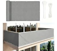 Brise-vue pour balcon, filet d'ombrage - 3.66x2.1M/366x210CM Gris foncé - protection solaire coupe-vent, filet de protection extérieure pour patio, clôture, jardin, véranda, avec des attaches de câble
