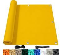 Brise Vue Renforcé 1.8 x 10 m PES, Écran Occultant Opaque Protection UV, Résistant Au Vent et à l'eau Écran de Balcon, Brise Vent Terrasse pour Jardin Terrasse, Jaune