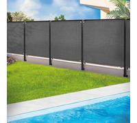 Brise vue renforcé 1 x 10 M gris 220 gr/m² luxe PRO