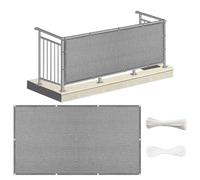 Brise Vue Renforcé 480 x 850 cm Protection UV Opaque Résistant Aux Contre Vent sur Mesure Bache Balcon pour Balcon Jardin pour Jardin, Gris
