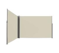 Brise-vue rétractable, cassette aluminium, beige, 6200 x 1800 mm, fixation murale, store d'angle deux côtés, configurez selon vos besoins