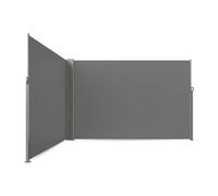 Brise-vue rétractable d'angle, anthracite, 6200 x 1800 mm, montage mural, aluminium et acier, personnalisable en ligne