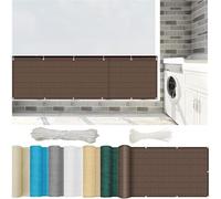 Brise-vue robuste pour balcon, 1,2 x 10 m, protection contre le vent, clôture pour appartement, porche, terrasse et terrasse, couleur café, protection de l'intimité durable