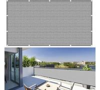 Brise-vue robuste pour terrasse - 1 x 5 m - Protection contre les UV - En polyéthylène haute densité - Résistant au vent - 180 g - Idéal pour porches, terrasses, jardins - Gris