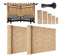 Brise Vue Roseaux Naturels Opaques 100/120/130/150/180 cm Canisse en Bambou Intimité avec Attaches Rouleau Clôture Pare Soleil pour Balcon Extérieur Terrasse Jardin Pergola Piscine(Blanc)