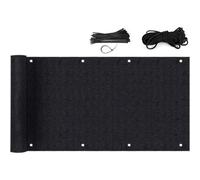 Brise-vue - SEKEY - 75x300 cm - Noir - HDPE 220g/m² - Anti-UV et Vent