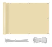 Brise-vue semi-transparent pour balcon, jardin, terrasse et pelouse, 0,7 x 4,5 m, couleur crème
