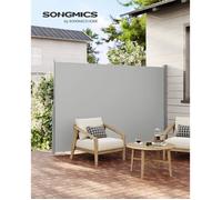 Brise-Vue, Store latéral pour Balcon et terrasse Paravent retractable - 200 x 400cm(H x L) Gris Clair