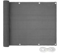 TecTake® Brise Vue Balcon Résistant aux intempéries et Hydrofuge Cache Vue Balcon et Terrasse Paravent Exterieur Pare Soleil Panneau occultant Exterieur Brise Vent - 5 m x 0.90 m - Gris