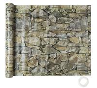 Brise-vue - TECTAKE - Panneau en PVC avec œillets renforcés en métal pour balcon et jardin 600 x 90 cm - Motif pierre
