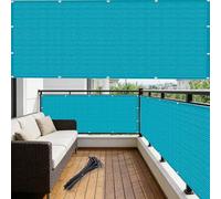 Brise Vue Terrasse 2.1 x 4 m, Latéral Balcon Brise-Vue, Diverses Couleurs Tailles Au Choix Paravent de Balcon Opaque, avec Œillets pour, Bleu