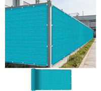 Brise Vue Terrasse 5.5 x 7.6 m Contre Soleil, Vent, Déchirures UV Résistant, Protection Visuelle, Personnalisé, Cache Vue Balcon avec Attaches Câble pour Balcon Terrasse, Bleu