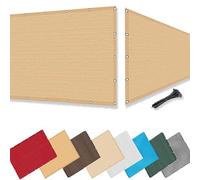 Brise Vue Terrasse 5 x 5.6 m Contre Soleil, Vent, Déchirures UV Résistant, Protection Visuelle, Personnalisé, Cache Vue Balcon avec Attaches Câble pour Exterieur Jardin, Jaune Sable