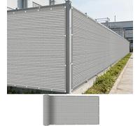 Brise Vue Terrasse 5 x 6.6 m Contre Soleil, Vent, Déchirures UV Résistant, Protection Visuelle, Personnalisé, Cache Vue Balcon avec Attaches Câble pour Balcon Terrasse, Gris Clair