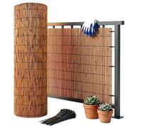 Brise Vue Terrasse, Écran Occultant en Roseau Naturel pour Jardin Balcon Pergola, Panneau Masquage Vis-à-Vis Décoration Extérieure, Résistant aux Intempéries et aux UV(H 80 * 720 CM)