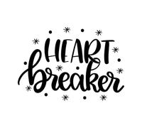 briseur de cœur amour coeur Saint Valentin sois à moi vacances Stickers muraux 50.4x72.9cm Multicolore Noir