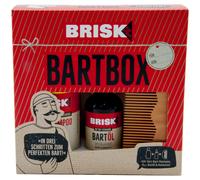 Brisk Bartbox Set de Cadeau 1 X 3-teilig Shampooing Barbe - Huile pour Peigne