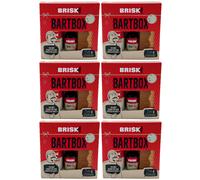 Brisk Bartbox Set de Cadeau 6 X 3-teilig Shampooing Barbe - Huile pour Peigne