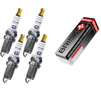 Brisk Iridium Lot de 4 bougies d'allumage Premium+ Plus P45 QR14LIR-11 2100