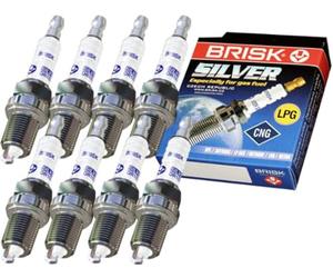 BRISK Silver DR15YS-9 1462 Bougies d'allumage Essence GPL GNV Autogas, 8 pièces