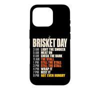 Brisket Day Schedule Funny BBQ Smoker Pitmaster The Stall Coque pour iPhone 16 Pro