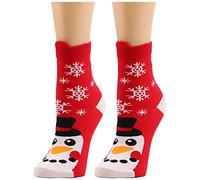 Briskorry Chaussettes douillettes de Noël pour femme et fille Cadeau de lutin Chaussettes colorées Calendrier de l'Avent Chaussettes de Noël Chaussettes en coton