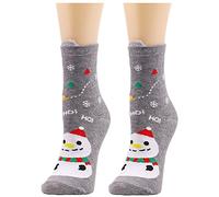 Briskorry Chaussettes douillettes de Noël pour femme et fille Cadeau de lutin Chaussettes colorées Calendrier de l'Avent Chaussettes de Noël Chaussettes en coton