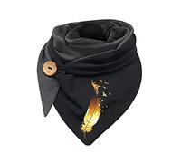 Briskorry Écharpe en coton pour femme avec bouton chaud et écharpe à la mode Bois Outil