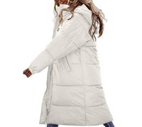 Briskorry Vestes d'hiver pour femme, doudoune longue, manteau en duvet avec capuche chaude veste d'extérieur à manches longues avec fermeture éclair, manteau en duvet décontracté grandes tailles veste