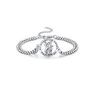 Brisskaari Bracelet unisexe Saint Michel/Christophe/Benoît/Jude/Joseph/Guadalupe/ange gardien/Père Noël Muerte Bracelet en argent sterling 925 avec double chaîne à maillons 22,9 cm, Regular Size