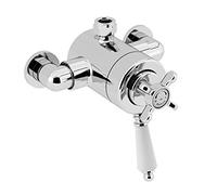 Bristan 1901 Robinet de douche à sortie supérieure concentrique apparente, robinet de douche de style traditionnel, robinet de salle de bain, chrome - N2 CSHXTVO C