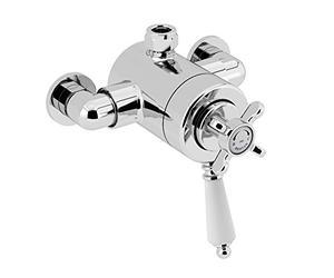 Bristan 1901 Robinet de douche à sortie supérieure concentrique apparente, robinet de douche de style traditionnel, robinet de salle de bain, chrome - N2 CSHXTVO C
