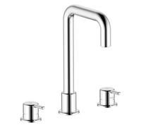 Bristan Altum Mitigeur de lavabo 3 trous avec fonction économie d'eau, robinet de salle de bain monté sur le pont Finition chromée