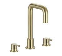 Bristan Altum Mitigeur de lavabo 3 trous avec fonction économie d'eau, robinet de salle de bain monté sur le pont Finition laiton brossé