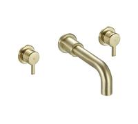 Bristan Altum Mitigeur mural 3 trous pour lavabo avec fonction économie d'eau, finition laiton brossé