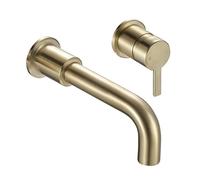 Bristan Altum Robinet mitigeur mural 2 trous pour lavabo avec fonction économie d'eau, finition laiton brossé