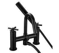 Bristan Cruzar Mitigeur bain/douche avec pommeau facile à nettoyer, montage sur plateau, finition noire