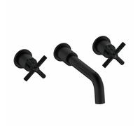 Bristan Cruzar Mitigeur lavabo mural 3 trous avec fonction économie d'eau, finition noire