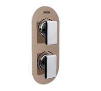 Bristan Mpiv2 Shcdiv CR éclat métallique Pivot 2 encastré double valve de contrôle et inverseur, Chrome/cuivre