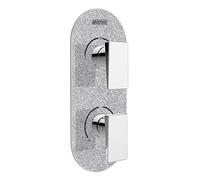 Bristan Msai Shcdiv SS Metallix Sail encastré double valve de contrôle et inverseur Argent Sparkle, Chrome/Argent