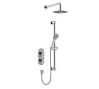 Bristan Safran Mitigeur de douche thermostatique avec pommeau facile à nettoyer et trois sorties Finition chromée