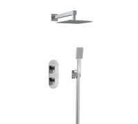 Bristan Tangram Kit de douche thermostatique encastré avec deux sorties Technologie Safe Touch Finition chromée