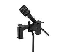 Bristan Tangram Mitigeur bain/douche avec pommeau facile à nettoyer, montage sur plateau, finition noire