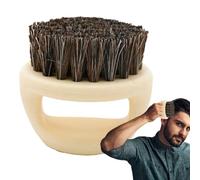 Bristle Bristle Bristle Brush - Small Round Facial Hair Care-Brushes Avec Conception Du Crâne, Huile Et Baume Applicateur | Outil De Toilettage À Poignée En Bois Pour Les Hommes Barbus, Sur Le Style G