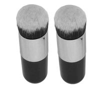 Bristle Soft Bristle Chubby Makeup Brush - 2 Pièces Set Rond Round Handle pour Mélange Liquide, Crème, Cosmetics en Poudre - Face Polyvalent Face Cosmetic Brush pour une Application Parfaite