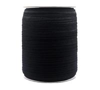 Bristlegrass Bande élastique en satin pour couture - Rouleau de 10 mm - Brillant et extensible pour attacher les cheveux, bandeau, robe, bricolage - A-3/8" x 45,7 m, noir