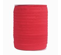 Bristlegrass Bande élastique pliable brillante pour couture - Rouleau de ruban extensible pour attacher les cheveux, bandeau, robe, couture (B-1,6 cm x 45,7 m, rouge)