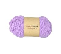 Bristlegrass Fil de Coton au Lait Orchidée Claire Économiseur de Fil Super Bundle Marqueurs de Mailles Fil de Laine Pompons Coton au Lait Fils de Tricot à la Main Fil Acrylique pour Crochet (50g, 105m