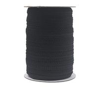 Bristlegrass Picot Loop Bande élastique pour couture - Rouleau de 10 mm - Rouleau de ruban décoratif en dentelle extensible pour lingerie et sous-vêtements - F-3/8" x 45,7 m, noir