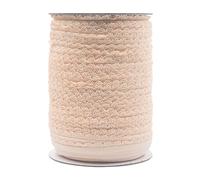 Bristlegrass Picot Loop Bande élastique pour couture - Rouleau de 10 mm - Ruban décoratif en dentelle extensible pour lingerie et sous-vêtements (G-3/8" x 45,7 m, nude)